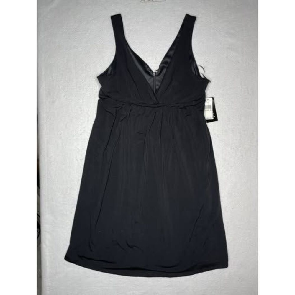 NEW Essentials by ABS Black Cocktail Dress Size XL 1/2 Back Zip
